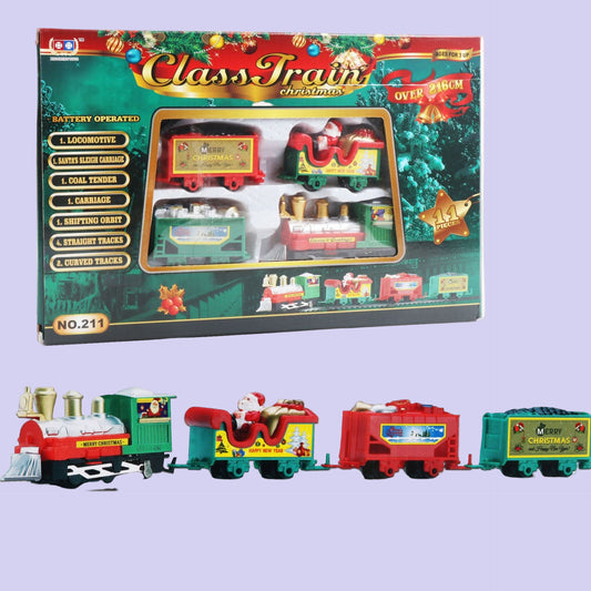 Toy Train Set with Lights and Sounds Christmas Train Set Railway Tracks Battery Operated Toys