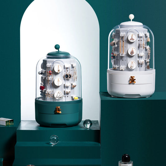 Jewelry Storage Box Earrings Hand Decoration Earrings Necklace Large Capacity Visual Multifunctional Home Dressing Table Storage Box