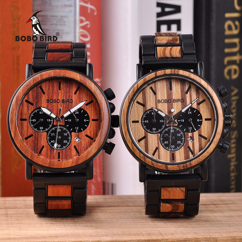 Wooden Men Watches Relogio Masculino Top Brand Luxury Stylish Chronograph Military Watch A Great Gift
