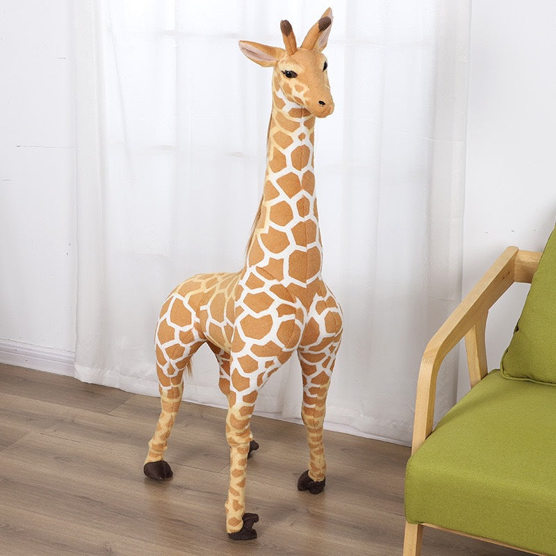 Simulation Giraffe Plush Toy Fawn Doll Standing Deer Doll Photography Props Company Decoration Children's Gift