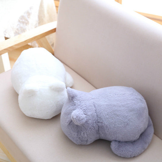 Pure Color Back Cat Plush Doll Fashion Cute Stuffed Animal Simple Plush Toy Room Decorations Girlfriends Birthday Holiday Gifts