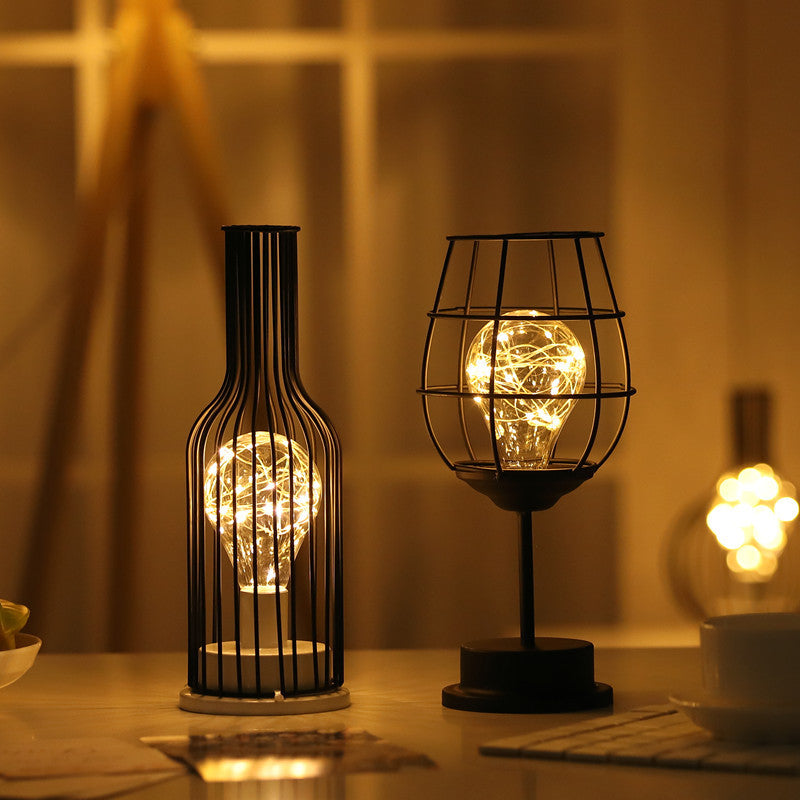 Red Wine Bottle Copper Wire Lamp Led Decorative Night Light