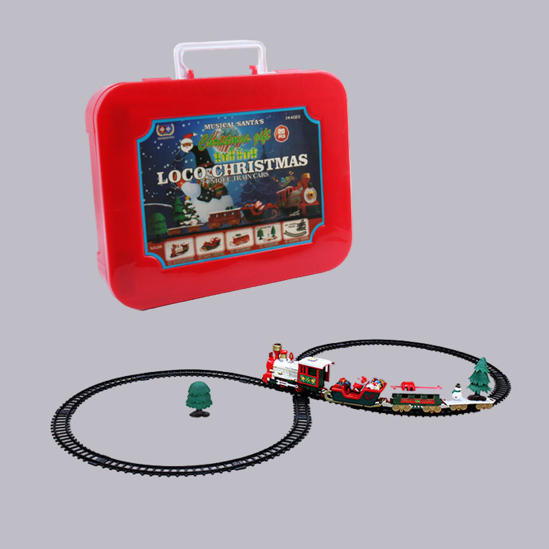 Toy Train Set with Lights and Sounds Christmas Train Set Railway Tracks Battery Operated Toys