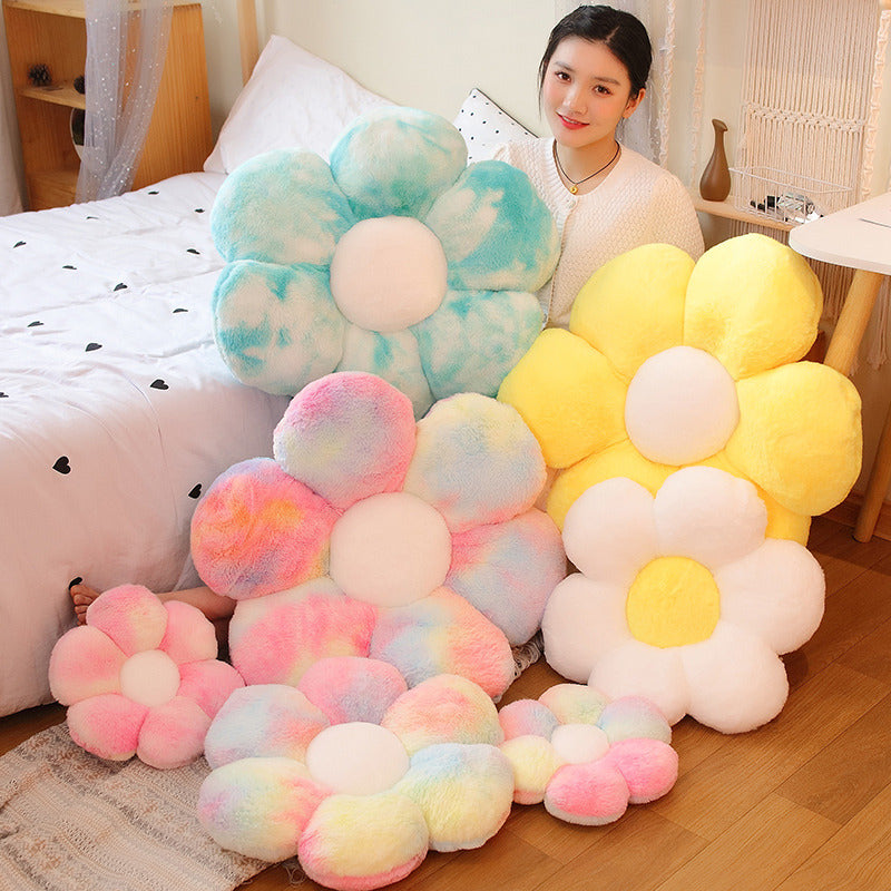 Flower floor pillow flower plush seat cushion cute tie-dye seat pillow cushion home sofa decoration
