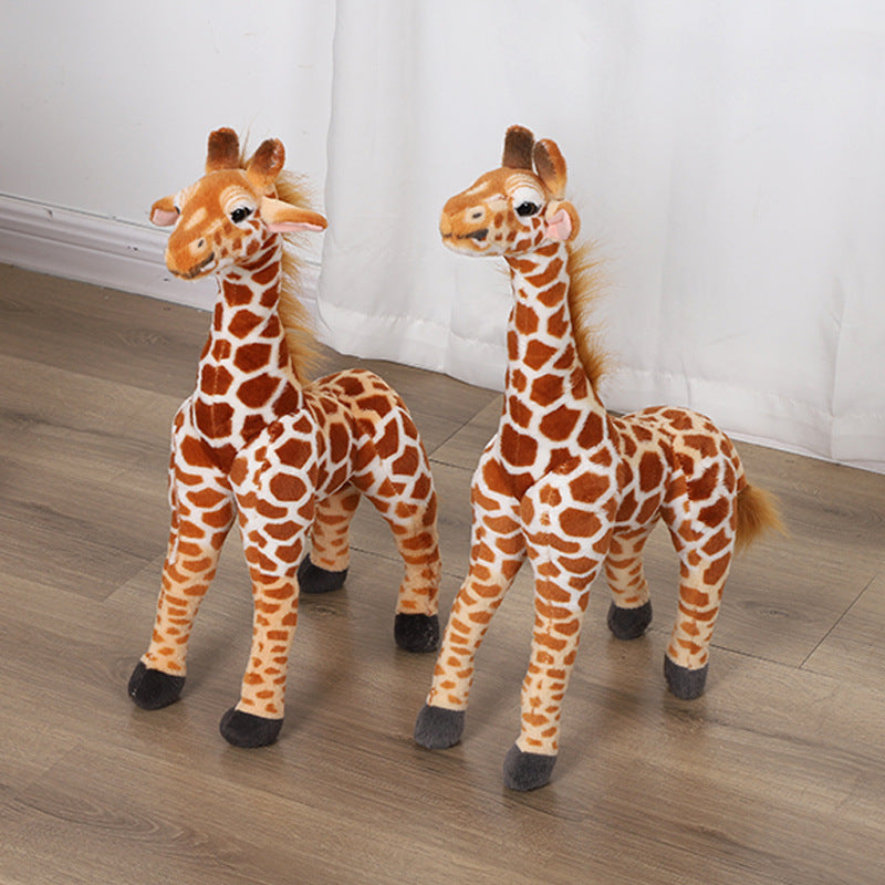 Simulation Giraffe Plush Toy Fawn Doll Standing Deer Doll Photography Props Company Decoration Children's Gift