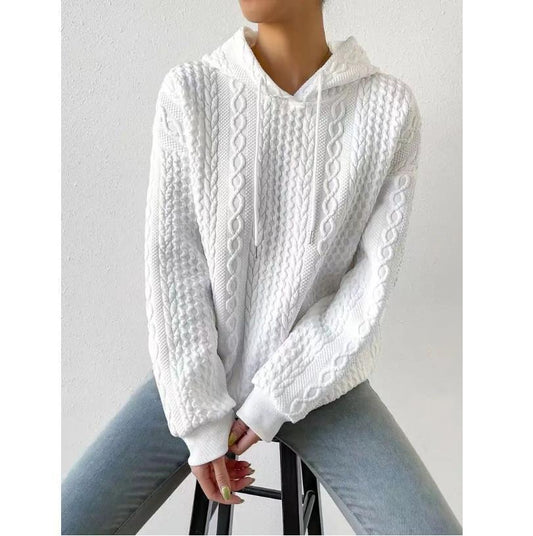 2023 Autumn And Winter New Cross-border Textured Sweatshirt Hoodie Fashionable Sweatshirt Women's Long-sleeved Loose Hooded Sweatshirt Women's Clothing