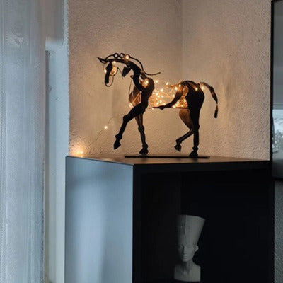 Cross Border Adonis Horse Sculpture Hollow Desktop Decoration Metal Ornament Horse Sculpture Adonis