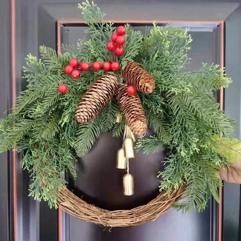Hong Kong Love Christmas Wreath Farmhouse Bohemian Wreath Bell Garland Door Hanging