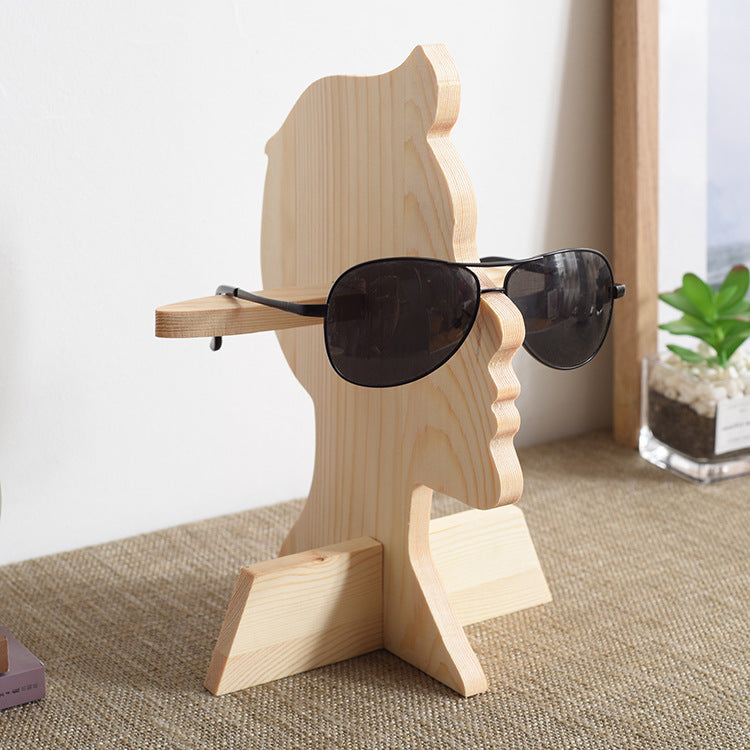 Sunglasses Shelf Display Stand Counter Glasses Storage Shelf Wooden Headset Desktop Glasses Bracket For Boys And Girls