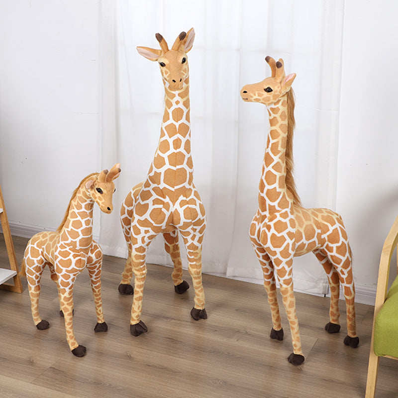 Simulation Giraffe Plush Toy Fawn Doll Standing Deer Doll Photography Props Company Decoration Children's Gift