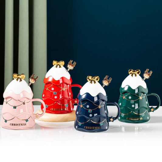 Creative Christmas Ceramic Mug Set Household