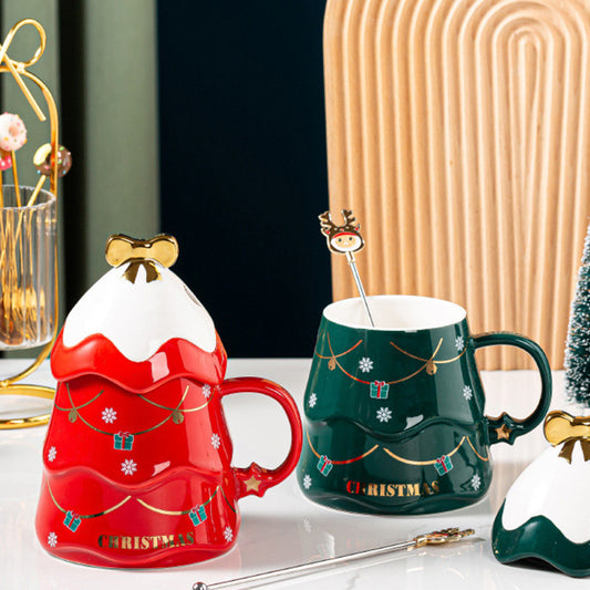 Creative Christmas Ceramic Mug Set Household