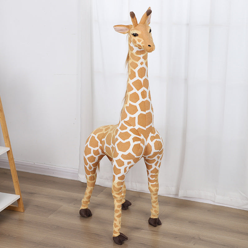 Simulation Giraffe Plush Toy Fawn Doll Standing Deer Doll Photography Props Company Decoration Children's Gift