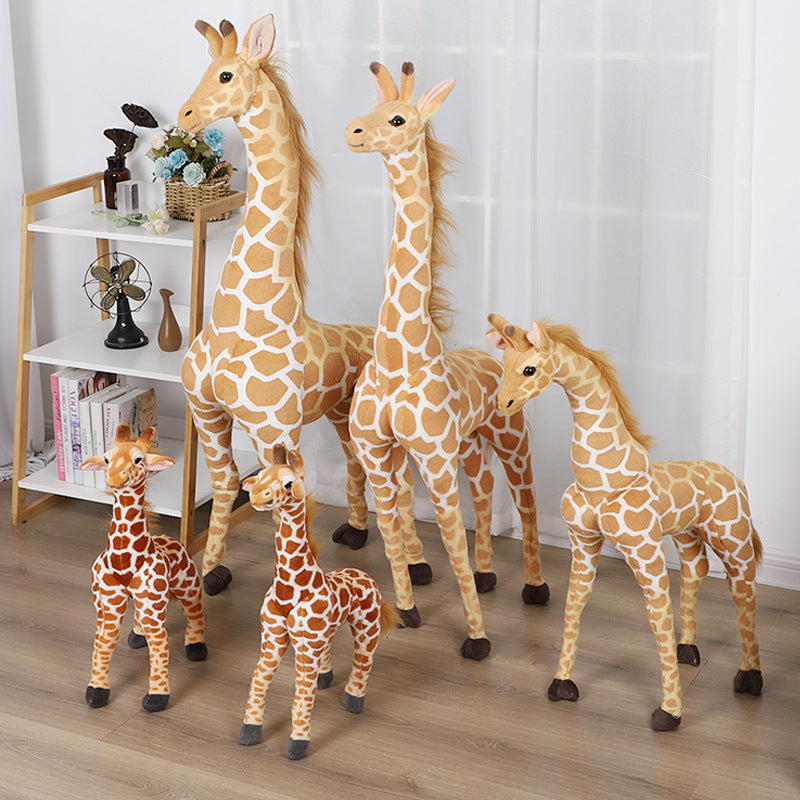 Simulation Giraffe Plush Toy Fawn Doll Standing Deer Doll Photography Props Company Decoration Children's Gift