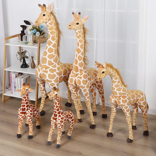 Simulation Giraffe Plush Toy Fawn Doll Standing Deer Doll Photography Props Company Decoration Children's Gift