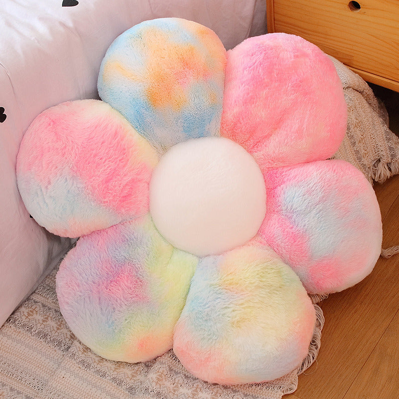 Flower floor pillow flower plush seat cushion cute tie-dye seat pillow cushion home sofa decoration