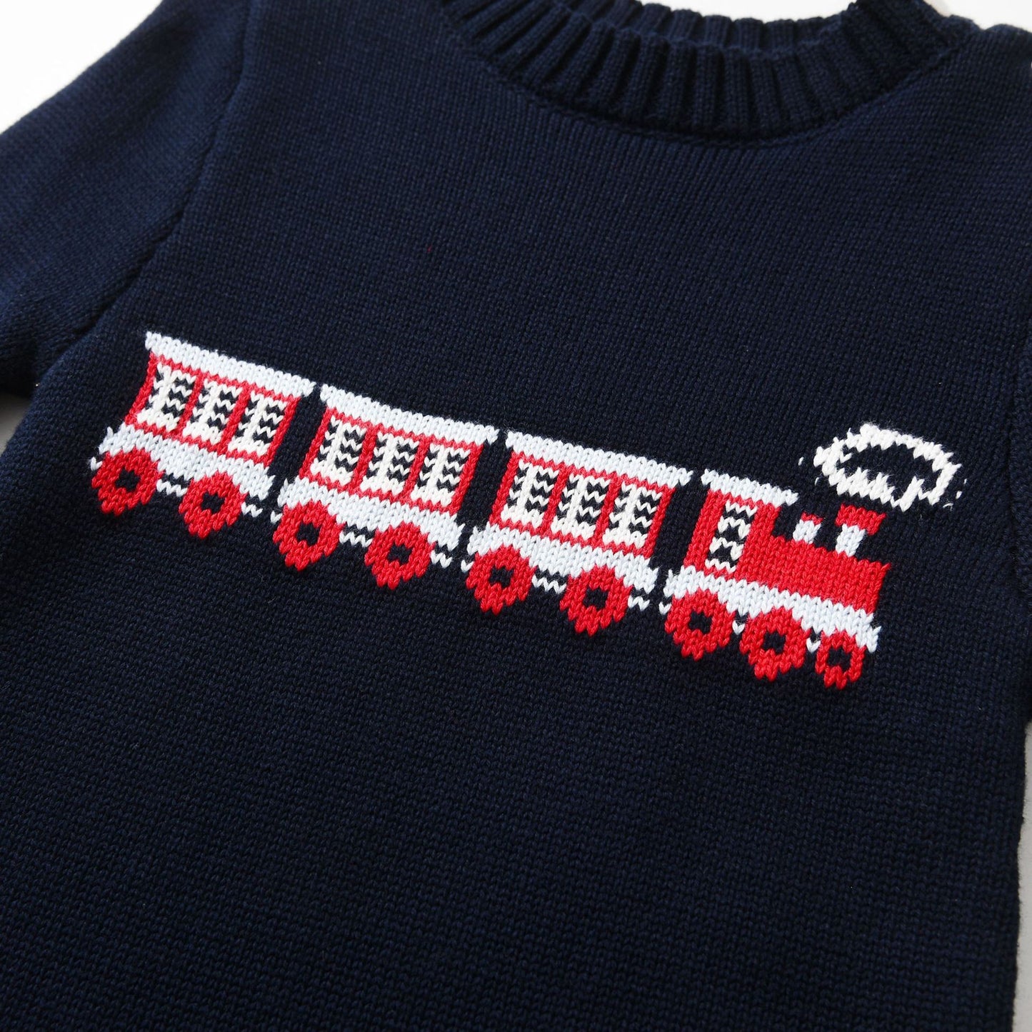 Children's Wear Autumn And Winter New Baby Knitted Jumpsuit Small Train Long Sleeve Ha-ha Clothes Men's Baby Cotton Sweater