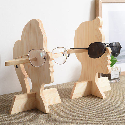 Sunglasses Shelf Display Stand Counter Glasses Storage Shelf Wooden Headset Desktop Glasses Bracket For Boys And Girls