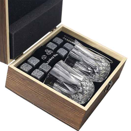 Ice Cube Stone Cool Stone Wooden Box Gift Box Set Wine Set Ice Wine Stone