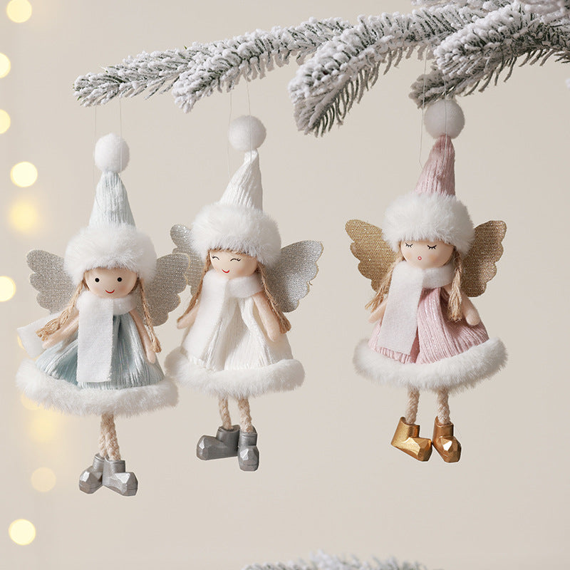 New Christmas Little Angel Girl Pendant High-end Plush Doll Pendant Christmas Tree Decorations