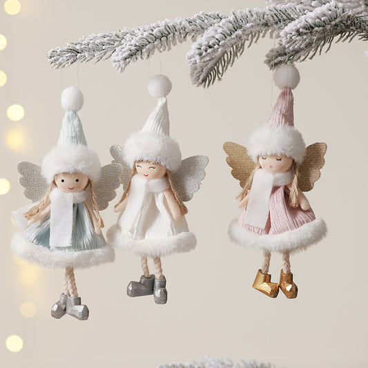New Christmas Little Angel Girl Pendant High-end Plush Doll Pendant Christmas Tree Decorations
