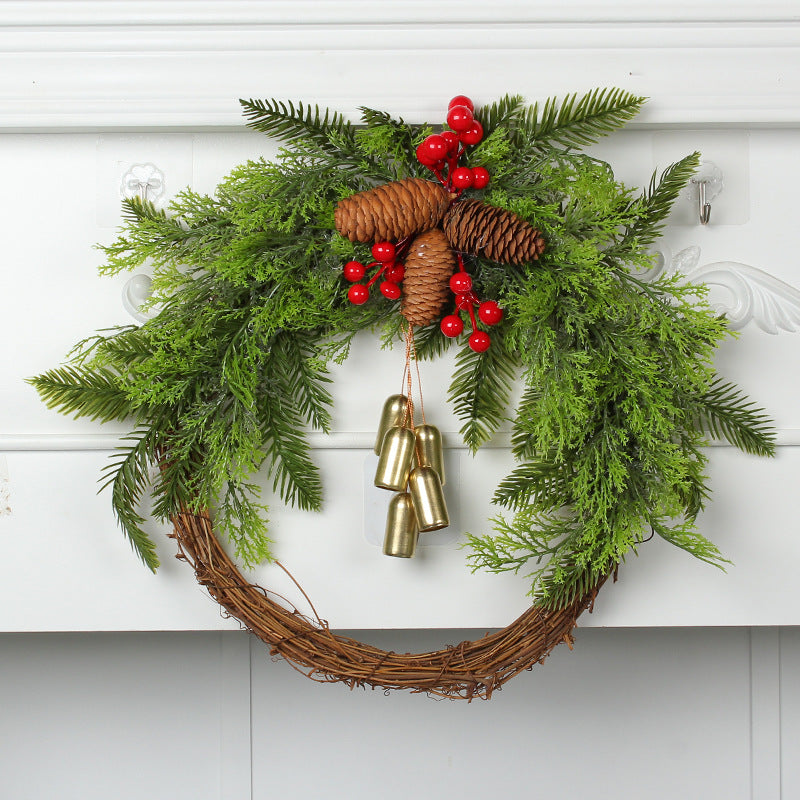 Hong Kong Love Christmas Wreath Farmhouse Bohemian Wreath Bell Garland Door Hanging