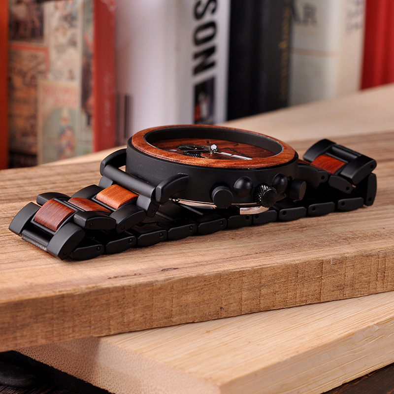 Wooden Men Watches Relogio Masculino Top Brand Luxury Stylish Chronograph Military Watch A Great Gift