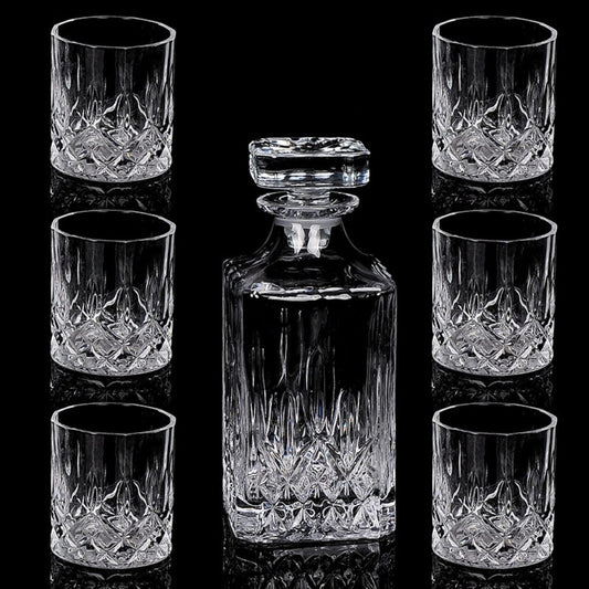 Classic European style large crystal glass whiskey gift box set